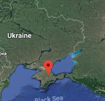 A picture of Ukraine from a satellite map.